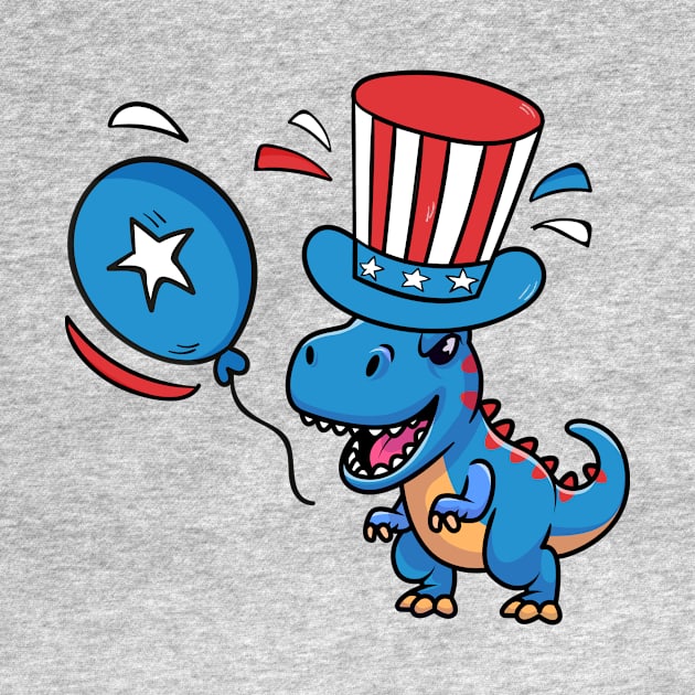 USA T-Rex Dinosaur USA Flag 4th of July Toddler Infant Kids by Medtif